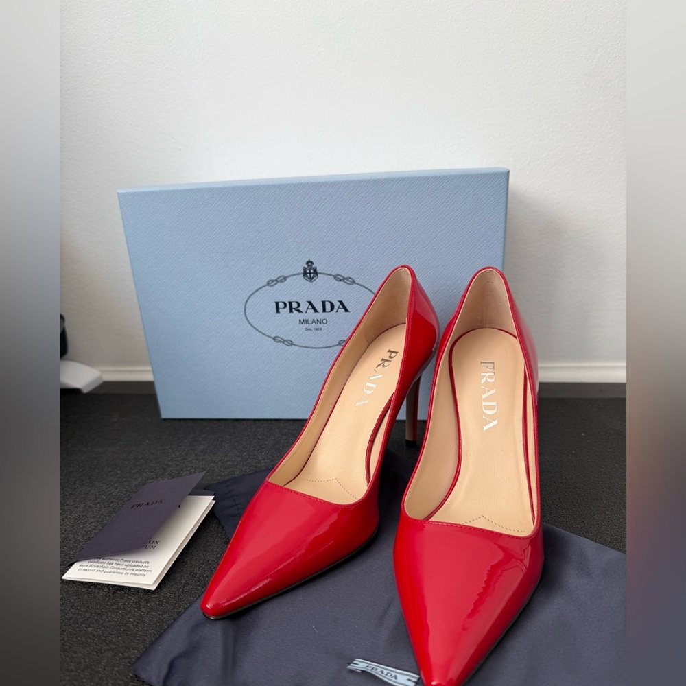 Prada Red Patent Leather Heels